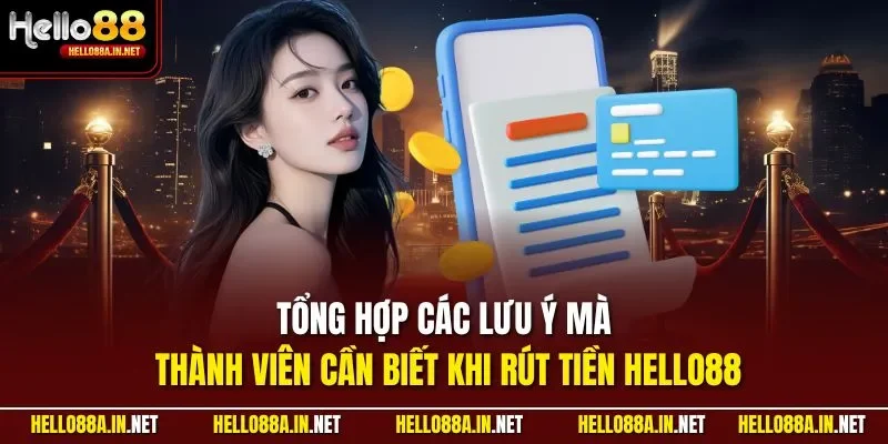 Tổng hợp các lưu ý mà thành viên cần biết khi rút tiền HELLO88